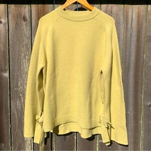 Tibi 100% Soft Lambswool soft green bow ties cuff oversized sweater S
